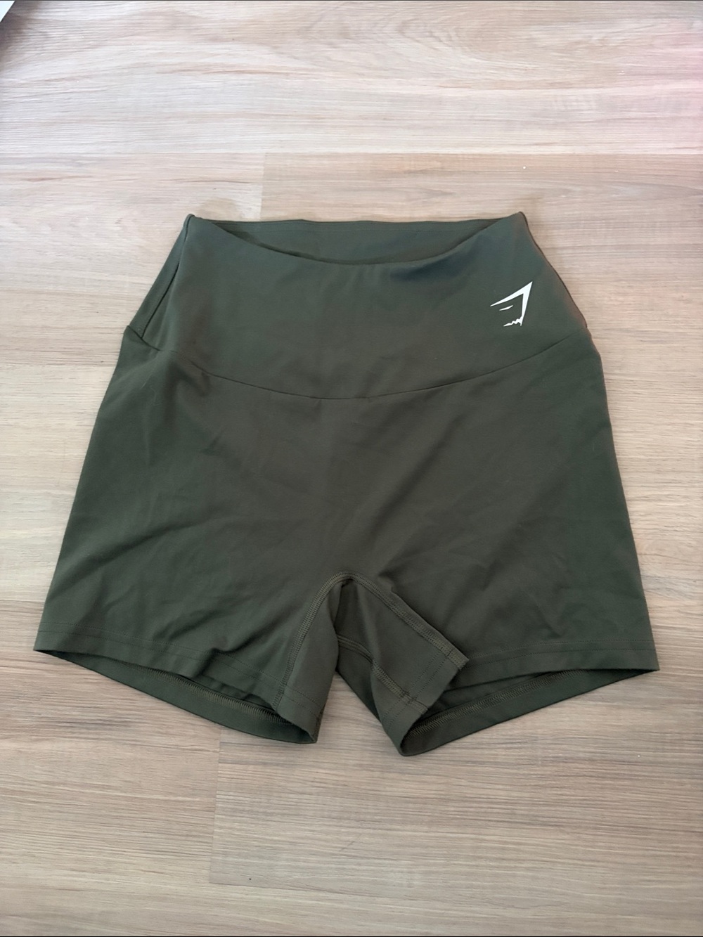 Gymshark Olive Green High-Waist Bike Shorts
